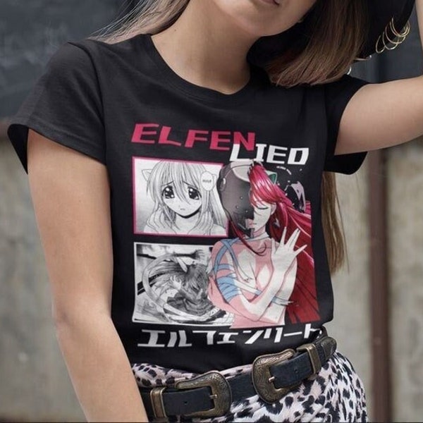 Unisex Elfen Lied Lucy Anime T-Shirt, Nyu, Kaede Manga Waifu Shirt Tshirt Horror Anime