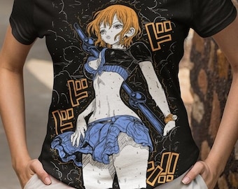 Unisex Waifu Material Anime T-Shirt, Nami Anime Girl Lewd Shirt