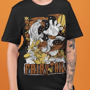 Fairy Tail Natsu Dragneel Shirt, Gray Fullbuster, Gajeel Redfox ,Fairy Tail Guild,Happy, Iron Dragon Slayer, Dragon Slayers, Anime T-Shirt
