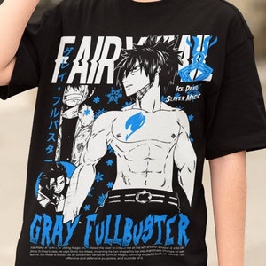 Fairy Tail Natsu Dragneel Shirt, Gray Fullbuster, Gajeel Redfox ,Fairy Tail Guild,Happy, Iron Dragon Slayer, Dragon Slayers, Anime T-Shirt