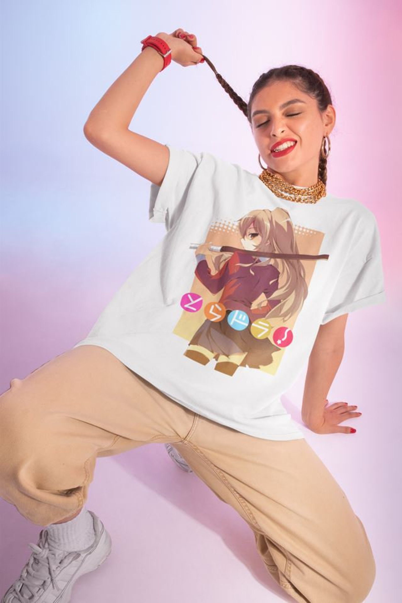 とらドラ アニメシャツ: 大河と竜二のかわいいTシャツ - Etsy 日本