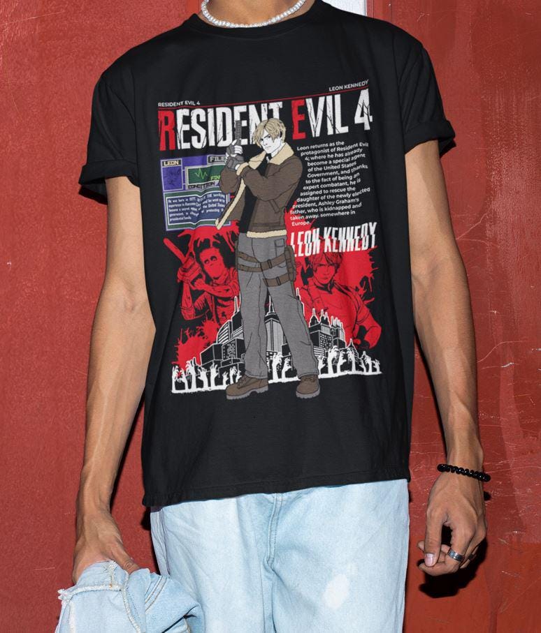 バイオハザード4 レオン Tシャツ MK1 タイトフィット レオン・ケネディ バイオハザード4 Tシャツ：バイオハザード ユニ