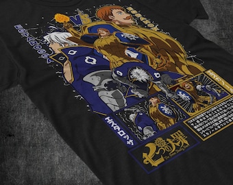 ユニセックス メリオダス Tシャツ、七つの大罪 Tシャツ、七つの大罪