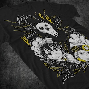 Soul Eater Anime T-Shirt: Maka Albarn, Black Star Vaporwave Tee