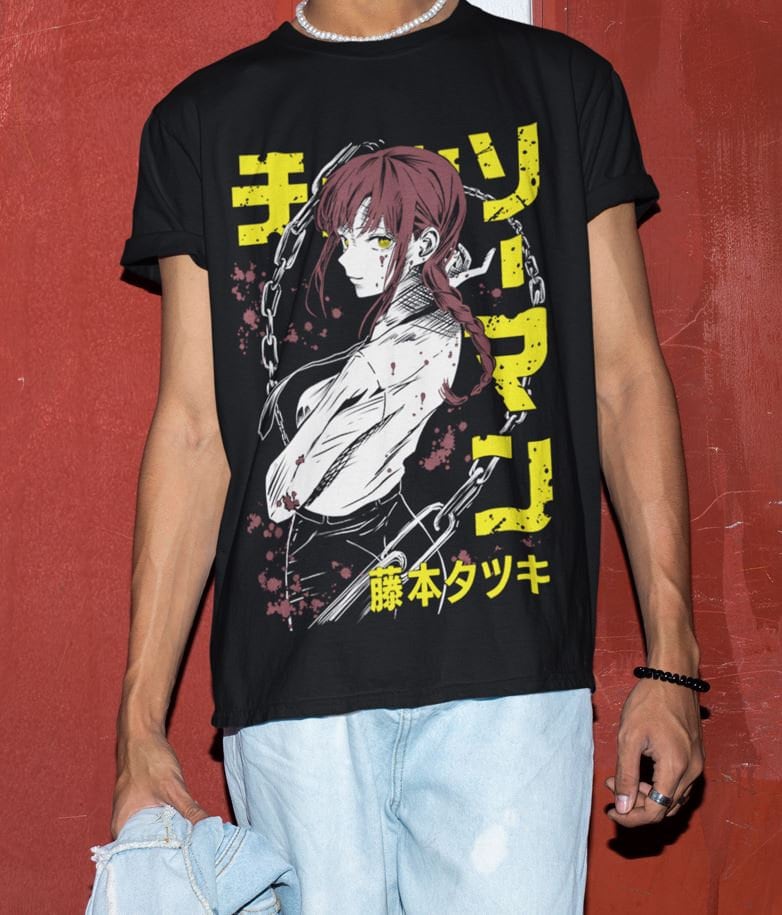 ユニセックスホラーマンガTシャツ：不気味なアニメガール、ゴシック