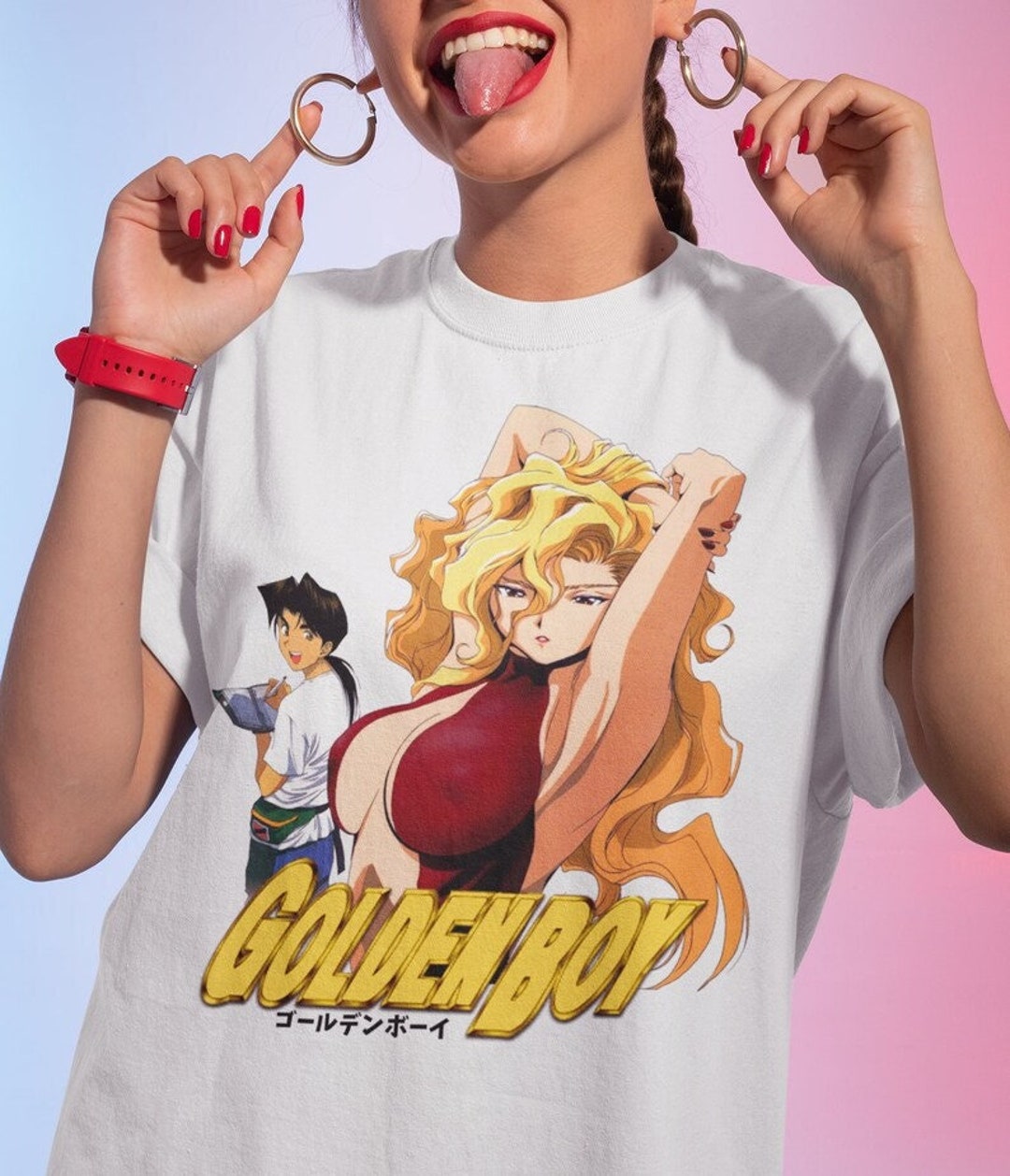 【入手困難☆90sアニメ】GOLDEN BOY Reiko S/S Tee XL Unisex Golden Boy Retro Anime T-shirt, Madame President Kintaro Oe