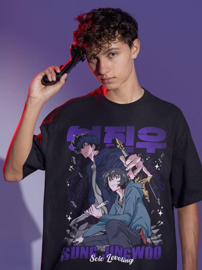 ヴィンテージアニメマンガTシャツ：ユニセックスグラフィックTシャツ