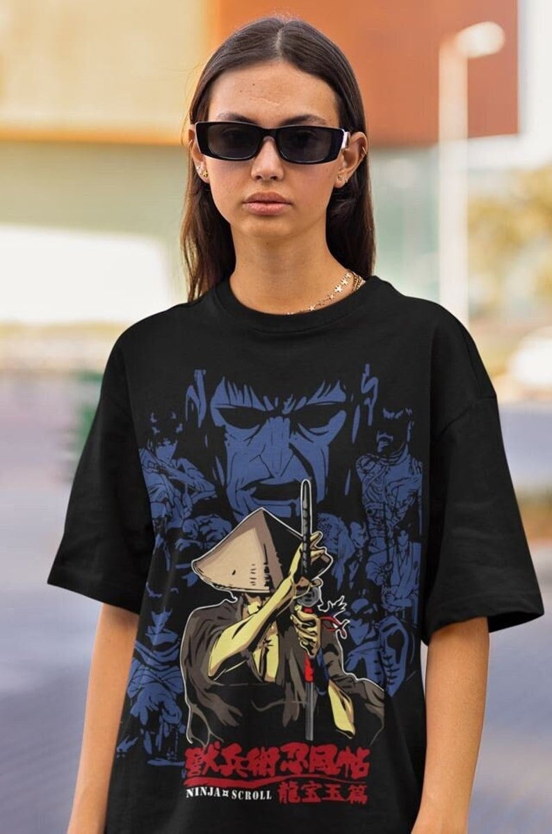 Ninja Scroll Jubei Kibagami, Benisato, Retro Anime T-shirt, Manga