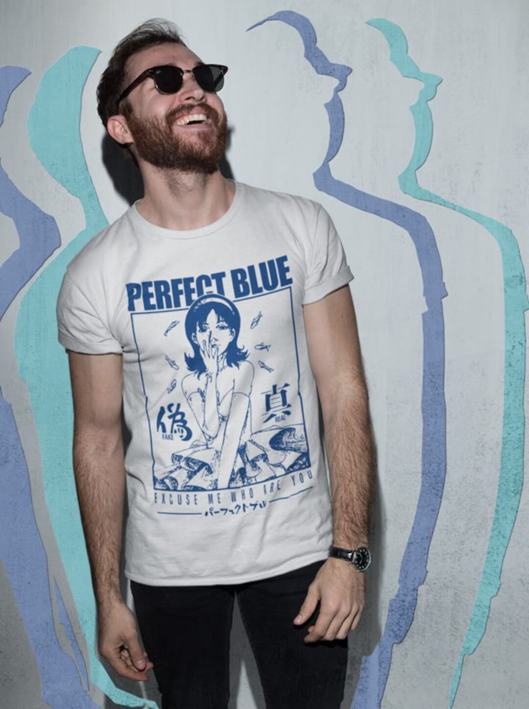 T-shirt Anime Mima Kirigoe Bleu/noir - Personnage Manga Perfect Blue - Toutes Tailles S à 5XL - Coton Neuf