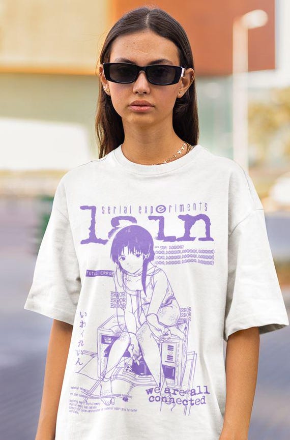 Serial Experiments Lain Tシャツ：サイバーパンクアニメグラフィックT