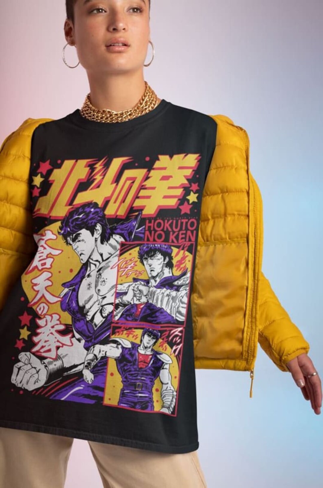 Action Figure Ken Il Guerriero T-Shirt UZ Design Ken Il Guerriero - Manga Anime Anni 80 Uomo E Bambino Uz Design Kenshiro - Foto 5