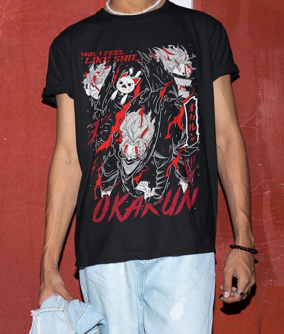 ヴィンテージアニメグラフィックTシャツ：ユニセックスマンガシャツ