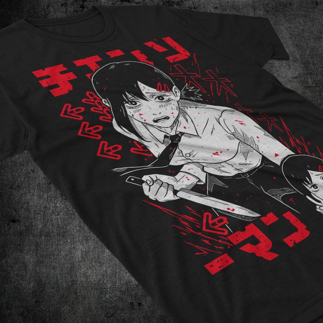 ホラーマンガの不気味な女の子のTシャツ：ダークアニメゴシックTシャツ