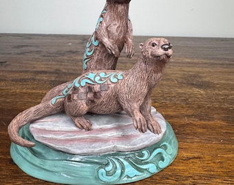 Jim Shore Heartwood Creek River Otter Pair NIB