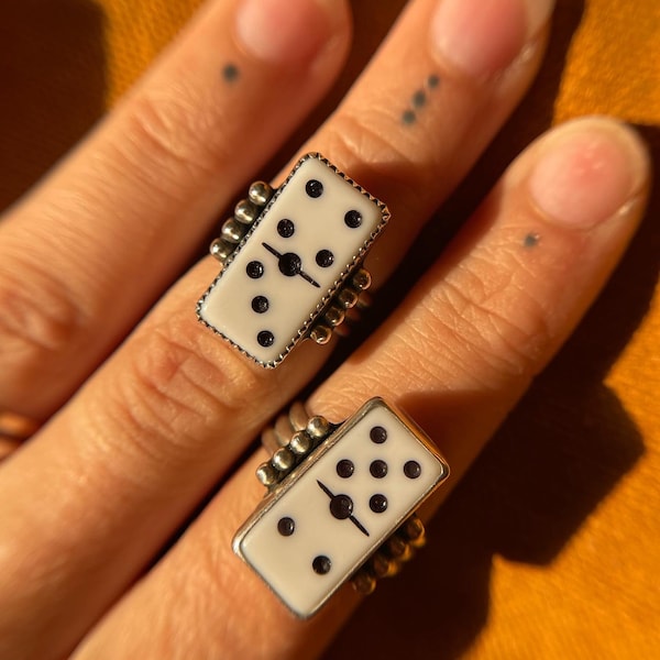 Sterling silver Domino ring (Made to order)