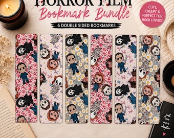 Horror Film Bookmark Bundle, Spooky Reader Gift, Ghost Face Bookmark, Horror Movie, Bookmarks, Horror Fan Bookmark, Halloween Bookmark