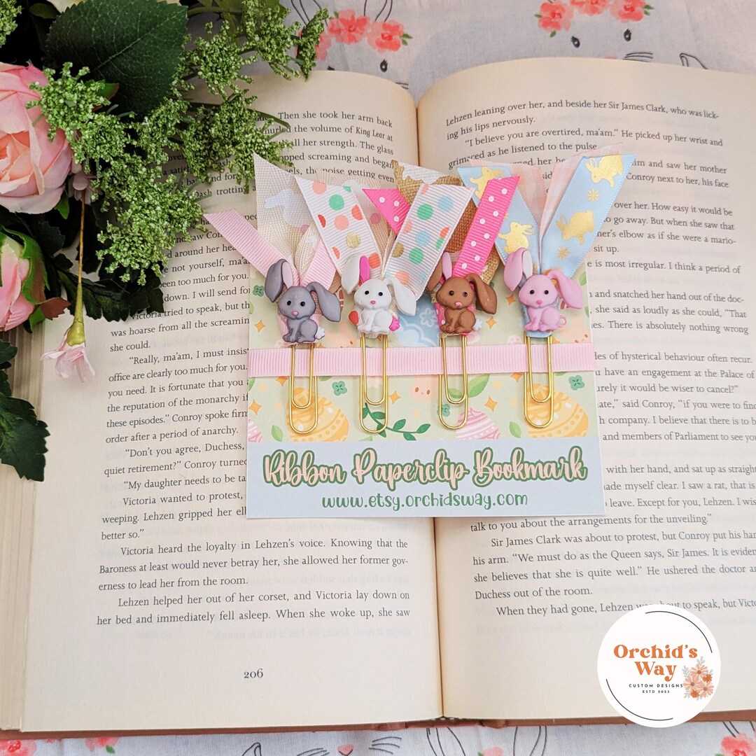 Easter Bunny Ribbon Paperclip Bookmarks - Set of 4 - Etsy