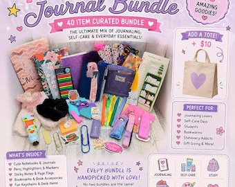 Mega Journal Bundle, journal bundle, Premium journal bundle, journaling items, journal aethetics, deluxe journal bundle, stationary items