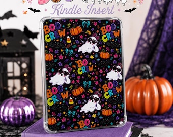 Boo Crew Kindle Insert, Halloween Kindle Case Insert, Cute Ghost Kindle Decor, Clear Case Insert, Spooky Reader Gift, E-Reader Skin, Kindle
