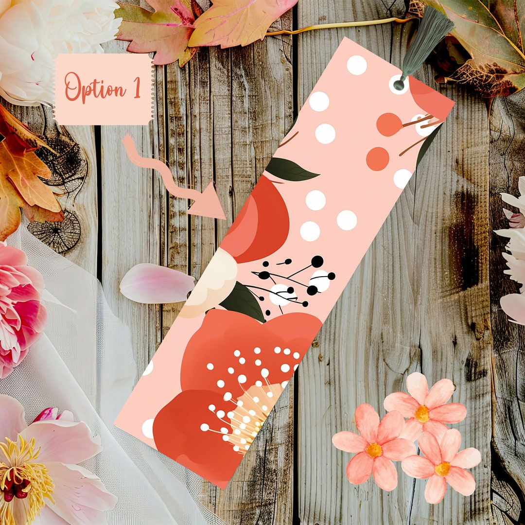 Peach Flower Bookmark Bundle: Laminated Bookish Gift - Etsy