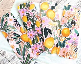 Lemon Bookmark Set: Floral Citrus Summer Reading Accessories