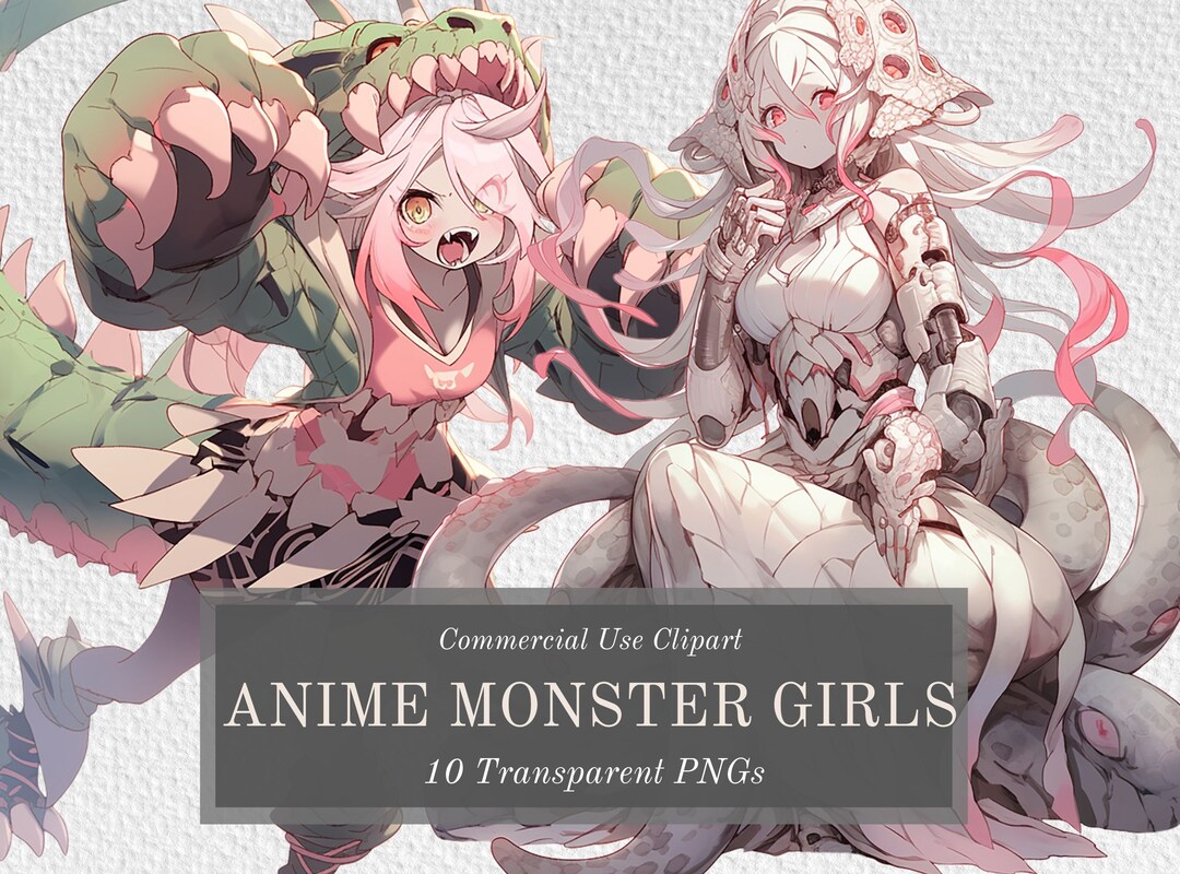 Monster Anime Girl Clipart Bundle 10 Creepy And Fantastical Characters 