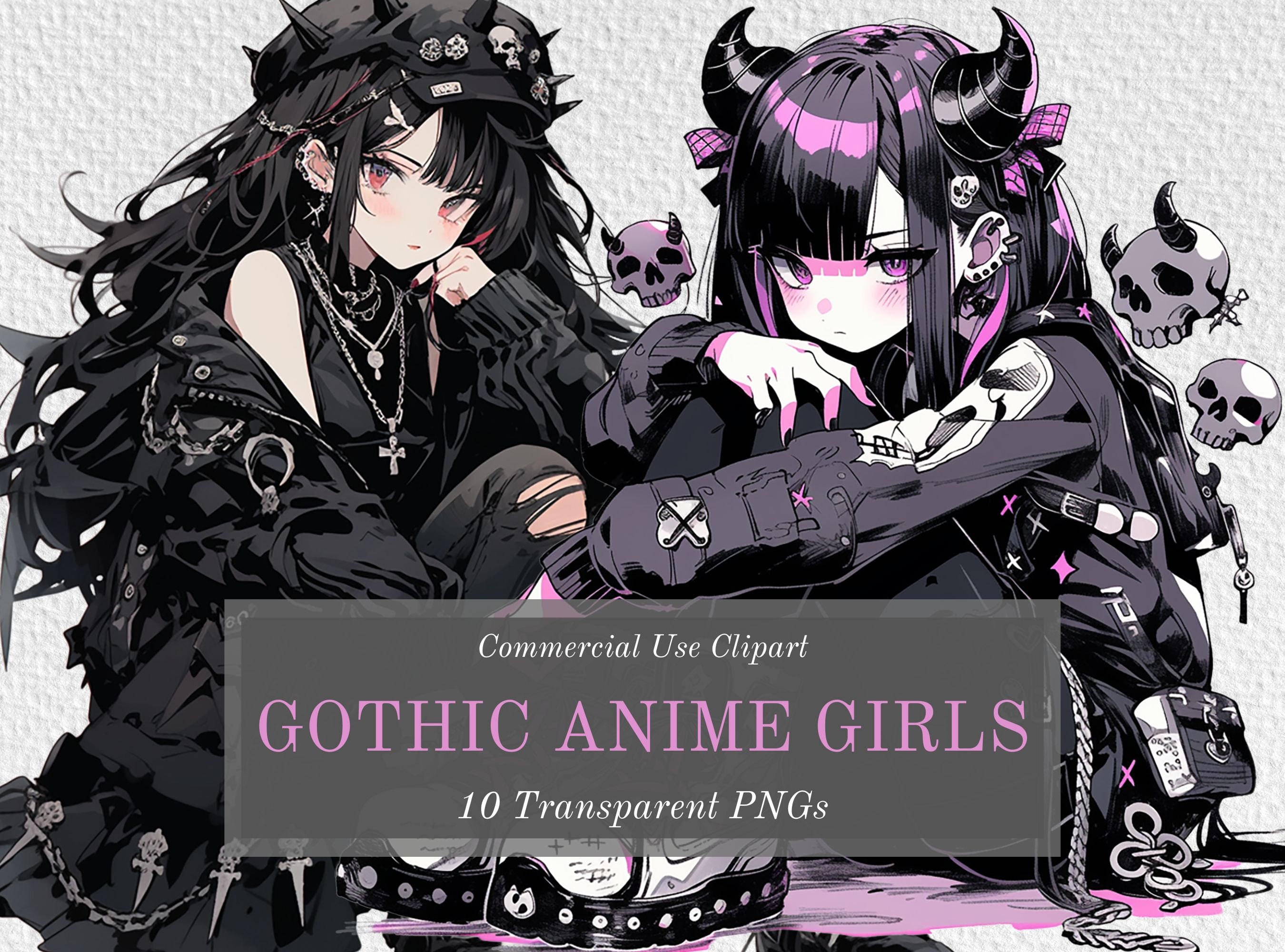 Pastel Goth Anime Girl Clipart  Pastel Goth Anime Character  Free  Transparent PNG Clipart Images Download