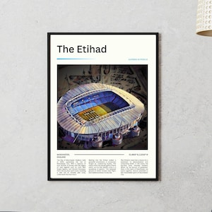 Manchester City Etihad Stadium Print | Football Art | Digital Oil Painting