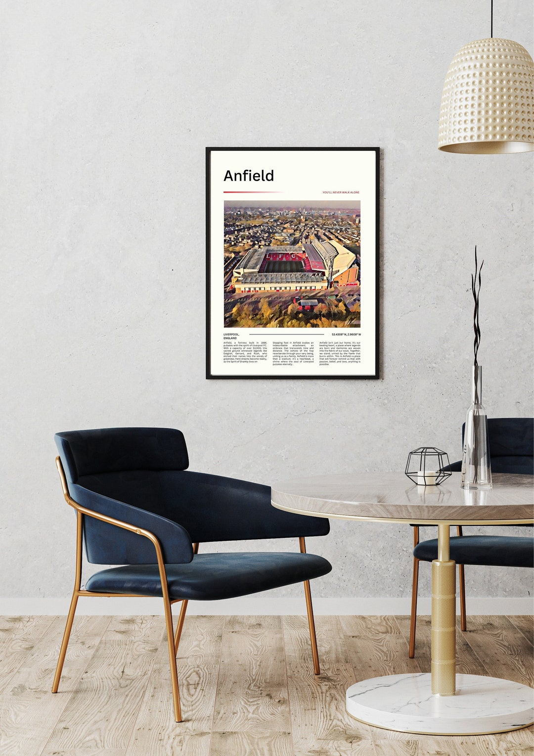 Liverpool FC Anfield Stadium Print | Football Art | Digital Oil ...
