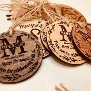 Ornaments Bulk Custom Christmas Custom wedding ornament, Bridal shower ornaments, Wedding gift, Wood favors for wedding, Christmas ornament image 10