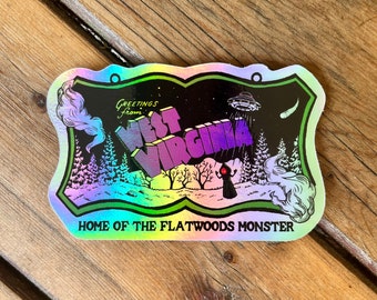 Flatwoods Monster Sticker, West Virginia Holographic Decal