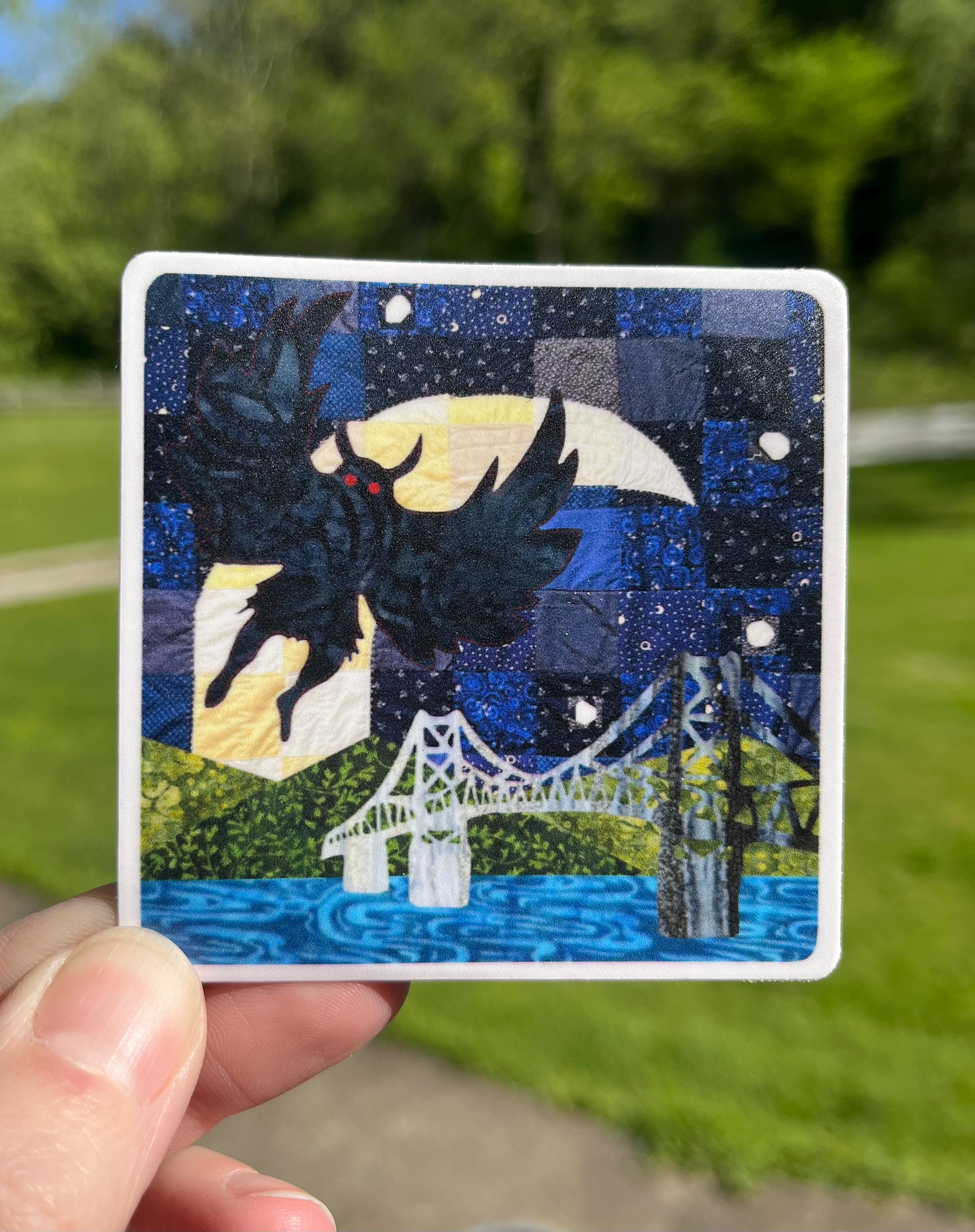 Mothman Quilt Block Vinyl Sticker Durable, Weatherproof, Waterproof - Etsy