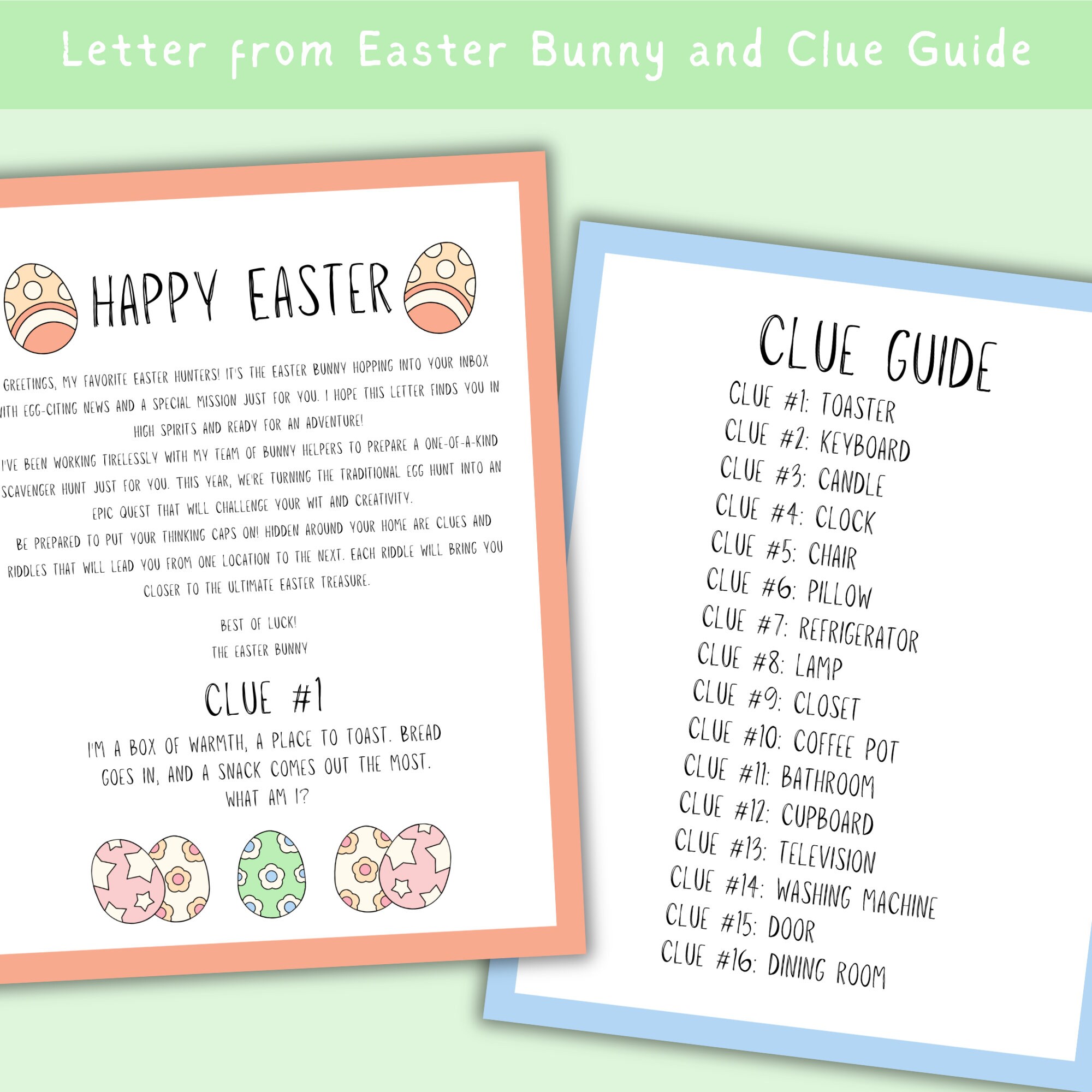 Easter Scavenger Hunt for Teens: Printable Clue Cards (PDF) - Etsy