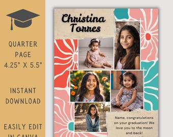 Editable Elementary School Quarter Page Yearbook Ad Template (Digital Download)