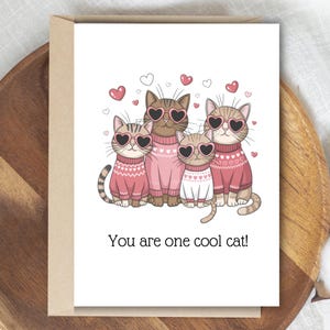 Cartão de Dia dos Namorados com um gato legal para imprimir, cartão de felicitações com trocadilho engraçado com gatos, cartão de amor de última hora para namorado, cartão de Dia dos Namorados para amigo