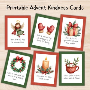 Calendário do Advento de Bondade de Natal para Crianças, Atividades Editáveis de Atos de Bondade, Cartões de Atividades de Advento Personalizados, Contagem Regressiva de Natal