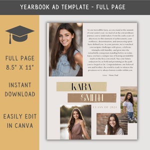 Senior Yearbook Ad Template: Full Page Photo Collage (Digital Download)