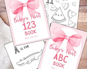 ABC 123 Baby Shower Coloring Book: Guest Book Activity (PDF Pattern)