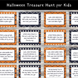 Outdoor Halloween Scavenger Hunt for Kids, Halloween Treasure Hunt Clue Cards, Printable Halloween Activities for Kids, Halloween Party Game