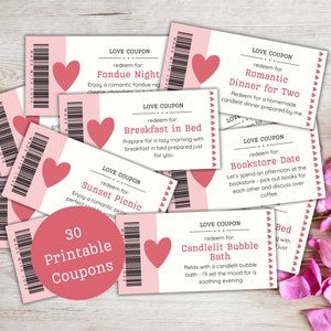 Printable Coupon Book for Mom, Love Coupons for Couples, Printable Mother&#39;s Day Gift, Gift for Her, Last Minute Gift Idea, Anniversary Gift