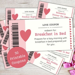 Printable Coupon Book for Mom, Love Coupons for Couples, Printable Mother&#39;s Day Gift, Gift for Her, Last Minute Gift Idea, Anniversary Gift