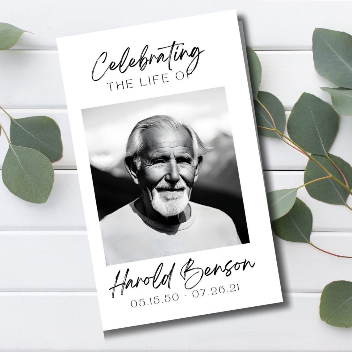 Minimalist Funeral Program, Editable Downloadable Funeral Program ...