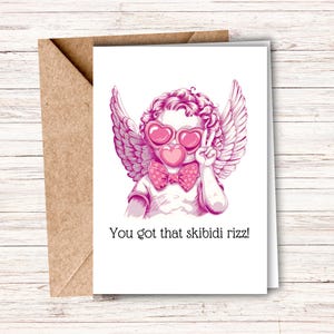Afdrukbare Gen Z Slang Valentijnskaart, grappige jargonwenskaart, Valentijnskaart voor tiener, Skibidi Rizz Pun Card, cadeau voor tiener