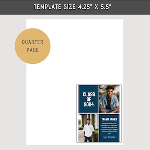Editable Quarter Page Yearbook Ad Layout, Senior Yearbook Ad Template ...