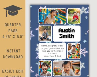 Editable Yearbook Ad Template: Quarter Page Graduation Tribute (Digital Download)
