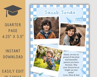 Editable Elementary School Quarter Page Yearbook Ad Template (Digital Download)