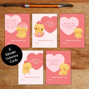 Benutzerdefinierte Huhn Valentinstag Karten für die Schule, Küken Valentinstag Karte druckbare Hahn Wortspiel Valentinstag Karten, Bauernhof Valentinstag Tags Klassenzimmer