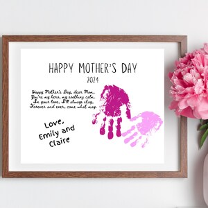 Muttertag Handabdruck Kunst Gedicht, druckbares individuelles Geschenk für Mama, Handabdruck Zitate für Mama, Last Minute Andenken Geschenk an Mama, Handabdruck Karte