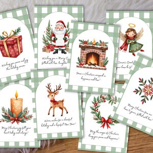 Conjunto de cartões de Natal clássicos para impressão, cartões de Natal para amigos e familiares, cartão de felicitações de Natal, pacote de cartões de Natal de fazenda
