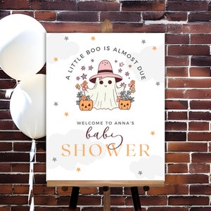Halloween Baby Shower Welcome Sign: Ghost Theme (Digital Download)